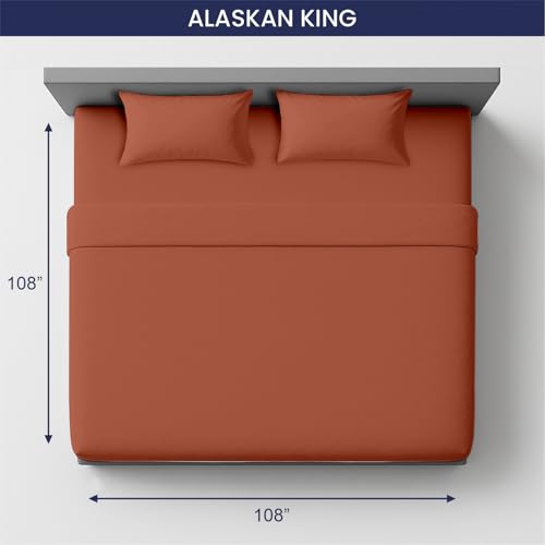 Image of SGI 108 inchx108 inch 4 Pc Alaskan King Sheet Set 600 TC 18 inch Deep, Terracotta