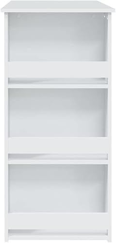 Miniatura 7 de FAMIROSA Mesa de bar con 3 estantes de almacenamiento, mesa de bistró blanca para bar en casa, 40.2 x 19.7 x 40.7 pulgadas, madera de ingeniería