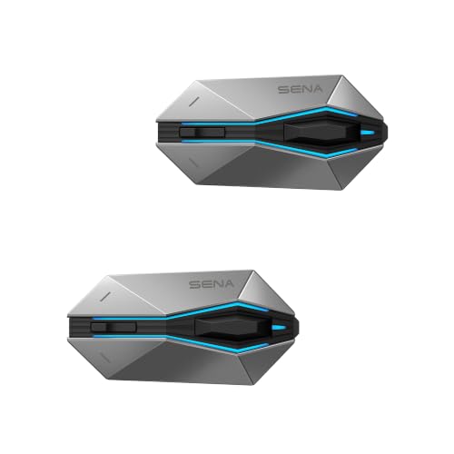 Image of Sena 60X Motorcycle Helmet Bluetooth Headset Intercom, Dual Pack | Sound by Bose, IPX7 Waterproof, Bluetooth 5.3, LED Lights, Joystick, Programmable Buttons, two Helmet Kits, Wireless Charging