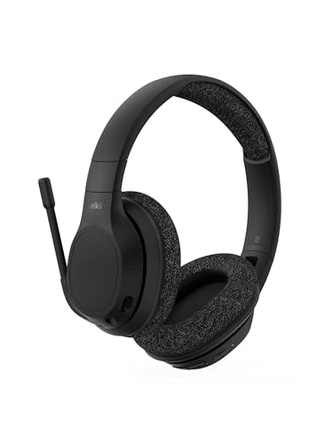 Belkin SoundForm Adapt Over Ear Kopfhörer kabellos mit Boom Mikrofon, Multipoint-Verbindung, 65 Std. Akkulaufzeit, Schnellladen mit USB C, Bluetooth Kopfhörer mit Noise Cancelling (ENC) – Schwarz