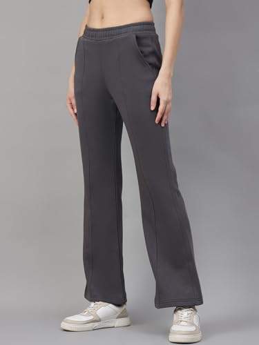 Image of 98 Degree North Women Flared Fleece Track Pants-GL1315-ALMOND