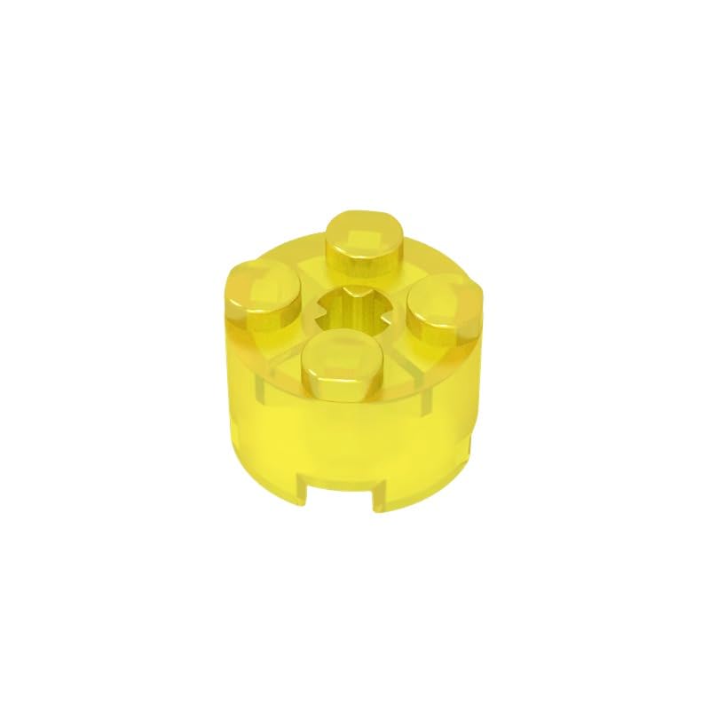 Gobricks 6143 Round Brick Brick Round 2x2 with Axle Hole 50 Pieces GDS-607 Compatible with Lego Building Blocks Color:Trans Yellow — image 1