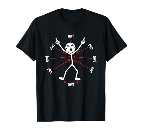 Ow ow ow ow stickman figure humorous chronic pain awareness funny meme design. Ow ow ow ow stickman figure humorous chronic pain awareness month graphic novelty merch with humor.