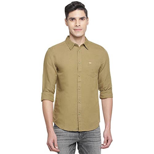 Image of Wrangler White Striped Regular Fit Shirt
