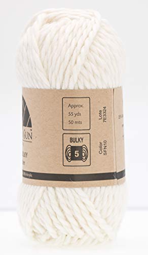 (3 Small Gorgeous Skeins) Alpaca Yarn Blend Umayo [165 Yards Total] Ivory, 5 Bulky #TOP3