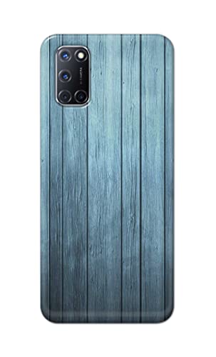 Image of Printed Hard Back Cover Case for Oppo A52 | Oppo A92 | Oppo A72 Back Cover (Wooden Blue) -1302