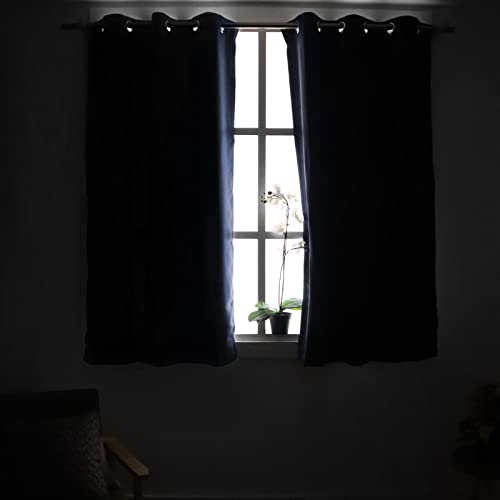 Image of YoungsTex Short Blackout Curtains 36 Inch Length for Rv Camper Basement - Thermal Insulated with Grommet Small Half Window Drapes for Kitchen Bathroom, 2 Panels, 34 x 36 Inch, Dark Grey