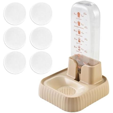 Desired Things Gravity Pet Water Dispenser Khaki with 6 Pack Activated Carbon & Ion Exchange Resin Water Filter Cover