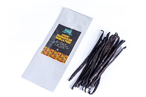 Vanilla Mart - Madagascan Vanilla Pods - Pack of 2 Vanilla Pods - Grade A Vanilla Beans - Whole Grade A Vanilla Pods - Premium Madagascar Vanilla - Vanilla Pods & Beans From Around The Globe