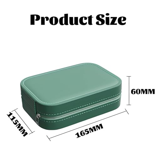 Image of LED Makeup Box with Adjustable Light-Up Mirror, 3 Color Light Settings, Dust-Proof Cosmetic Case, Jewelry Organizer and Multi-Compartment Storage Box for Women (Green)