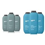 Method Men Body Wash, Sea + Surf and Glacier + Granite Scents, Paraben and Phthalate Free, 18 FL Oz (Pack of 3), Plant-Based Cleansers