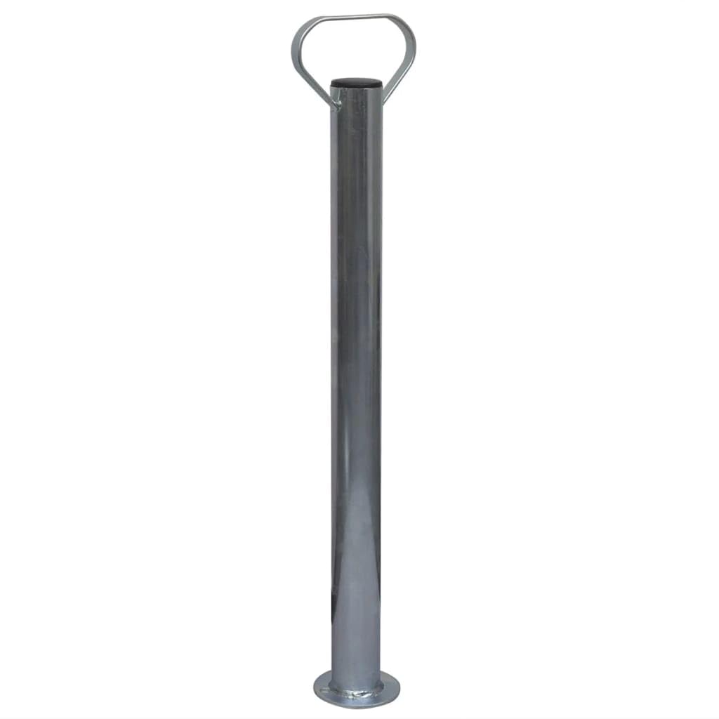 Stützrad 60 mm mit 2 Stützrohren und 3 Klemmen, verstellbar von 63 bis 87,5 cm, verzinkter Stahl, Vollgummireifen für Anhänger