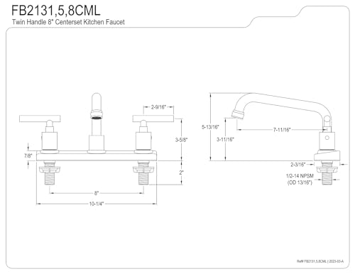 Robinet Kingston Brass FB2135CML Manhattan bronze huilé