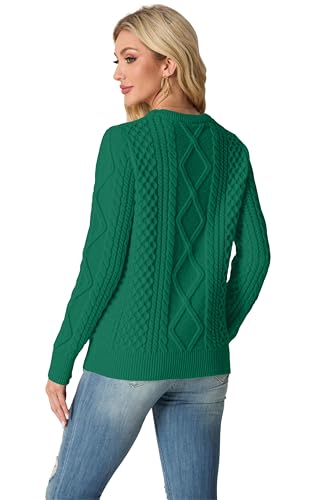 Image of GRECERELLE 2026 Womens Fall Winter Long Sleeve Casual Pullover Sweater Tops | Crewneck, Cable Knit, Chunky, Vintage Style, Anti-static(XS-2XL)