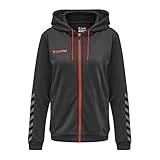 hummel Damen hmlAUTHENTIC Poly Zip Hoodie Woman, Asphalt, XL