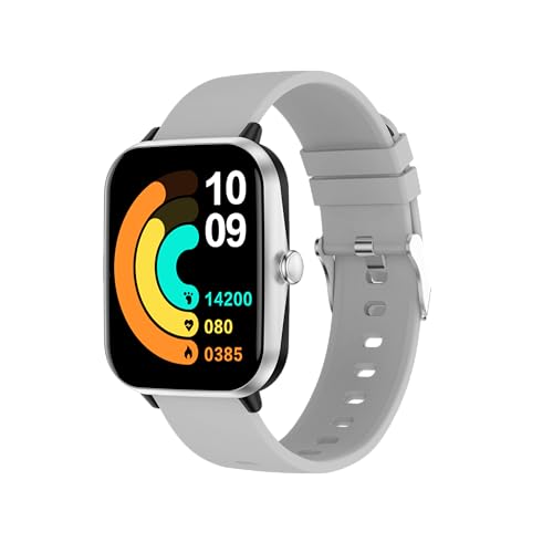 PEJE Smartwatch T6,Tela TFT HD de 1.83",Assistente de voz com IA,Bateria de 230 mAh,123 Esportes, IP67 à rova d'água, Chamada Bluetooth, Compatível com Android iOS (Prateado)