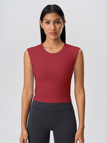 Image of ABOCIW Women Twist Back Workout Top with Built in Bra Cap Sleeve Pilates Yoga Crop Top Athletic Gym Shirt
