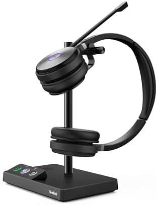 GEQUDIO Auriculares adecuados para Yealink, Snom, Avaya y Grandstream teléfono con RJ - Almohadillas de Repuesto para Auriculares - 60 g de Peso (1 Altavoz