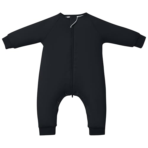 Image of Baby Sleep Sacks with Feet, 1.0 TOG Long Sleeve Wearable Blanket for 0-6M Infants & 2T-4T Toddlers, Soft and Cozy