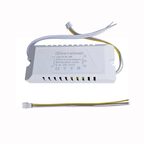 LED Driver 36-50W for Multi-Color Ceiling Strip Spot Light Module Panel, Replacement LED Power Supply Adapter Transformer Starter, Input AC85-265V Output DC120-165V