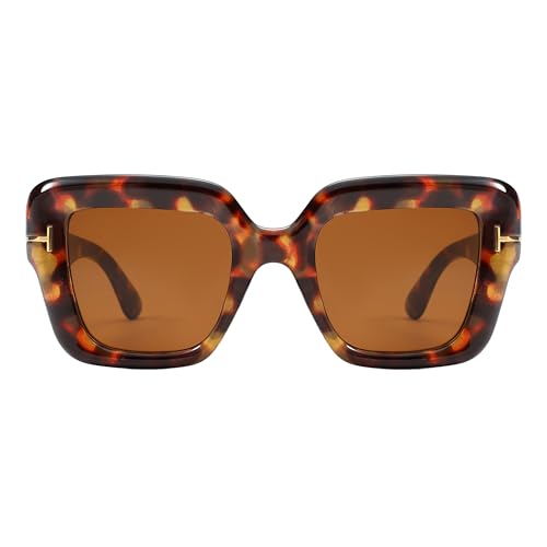 PASTL Women's Sunglasses Square Trapezoid Shape Thick Bold Frame UV400