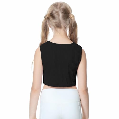 B&GCozy 3 Pack Sleevelss Crop Tops for Girls Kids Ribbed Knit Tank Tops Dance Yoga Top 6-15 Years3
