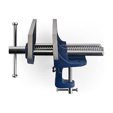 EXXO 6 Inch Bench Vise - Clamp On Vise Heavy Duty Universal Cast Iron 2 Inch Vise Jaw Depth Adjustable Table Vise Woodworking Tools and Equipment Carpenter Tools Workbench Vise Metal Working Tools Cover