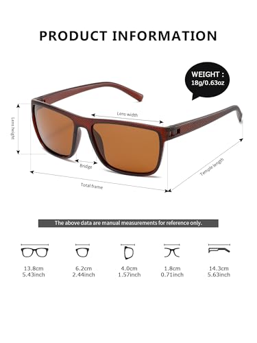Square Polarized Sunglasses for Men Vintage Style Driving Fishing Golf Travel Sun Glasses UV Protection2
