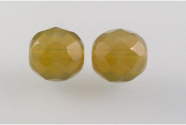 10pcs Fire Polished Faceted Beads Round 12 mm, Opaque Beige (13010), Bohemia Crystal Glass, Czechia 15119001
