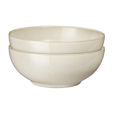 Denby 016048827 Acero inoxidable cuenco, gres, crema, 2 Bowls Cover