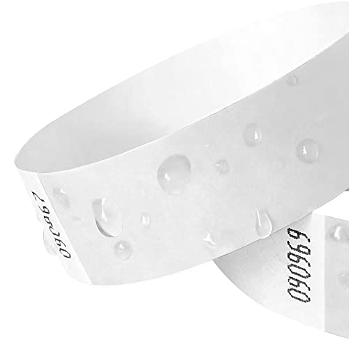 100 Papier-Armbänder aus Tyvek, 19 mm für Events, Festivals, reißfest, in 12 Farben erhältlich 19mm (weiß)