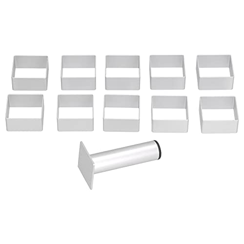 MUNEFE Square Baking Cake Tins, Stainless Steel Cake Rings, Mousse Cake Mould Set for Mousse Cake Dessert Pizza
