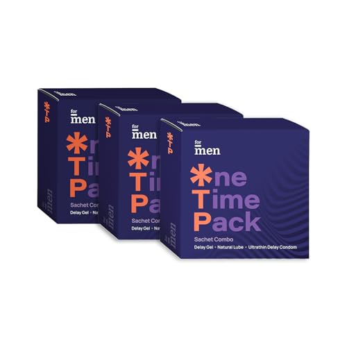 Image of ForMen One Time Pack - Ultra-Thin Condom, Topical Gel & Lube Sachets | Pocket-Sized compact kit (Set of 3)