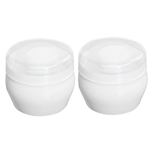 MAJORMENCH 2セットポータブル ベビーパウダーパフ 自動漏粉付き ヘアリフレッシャー 白色 ベビーシャワー ボディケア用品