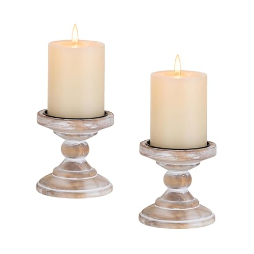 Inweder Portavelas Candelabros para Velas: 2 Piezas Portavelas Madera Portavelas...