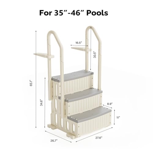 Escalera para piscina 3 peldaños antideslizante miniatura 3