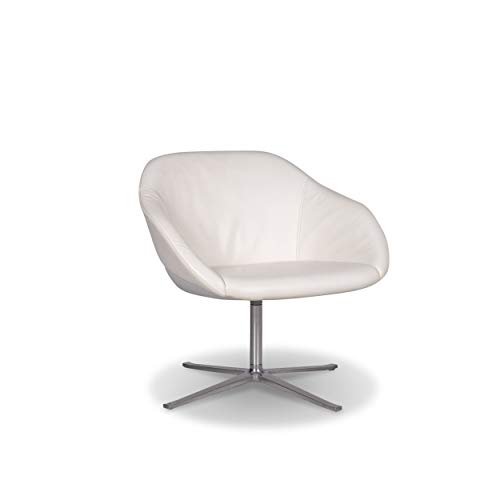 Walter Knoll Turtle Leather Armchair Cream White Chair Swivel Function