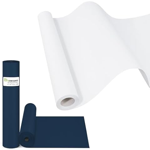 White Wrapping Paper, Dark Blue Kraft Paper Craft Paper Roll, Packing Paper for Moving Supplies, Chart Poster Bulletin Board Paper Roll, Gift Wrap Arts & Crafts, Bouquet Flower Table Runner Wall Art Cover