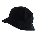 Armycrew Oversized Big Size Men's Cotton Bucket Hat - Black - 2XL-3XL