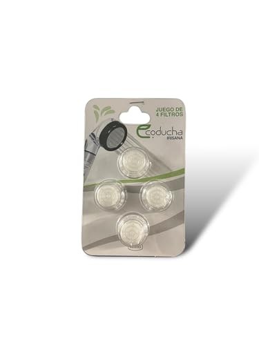 Irisana - Filtro de Partículas para Ecoducha - Pack de 4 Unidades - Favorece la Piel Limpia - Repuesto que Retiene Arenas, Sedimentos y Óxidos del Agua