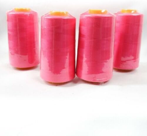 4 Cones of Polyester Threads for Sewing Quilting Serger Neon Pink Fabric