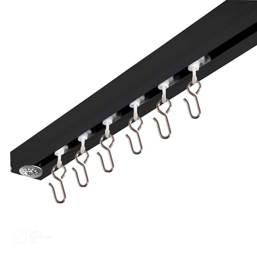Room/Dividers/Now Adjustable Ceiling Mounted Curtain Track - X-Large, 18-24 Feet - Includes Track, Roller Hooks, Hardware, Saw, End Cap - Versatile Ceiling Mount Drapery Rod for Home and Office