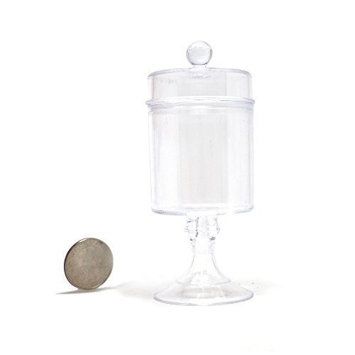 Homeford Clear Plastic Candy Jar Party Favor Container, 4-1/2-Inch x 1-3/4-Inch, 12-Count