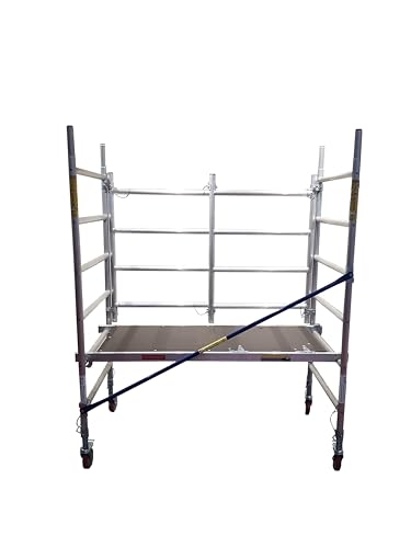 Trade Master Pro® Aluminium Scaffold Tower | Heavy Duty| Height Adjustable | Folding Base Unit | 230 KG Load Capacity | Easy Assembly | EN1004 Certified | 3.2m Working Height