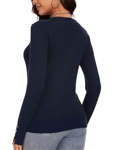 Image of Spicy Sandia Women's V Neck Pullover Sweaters with Dressy Cuffs