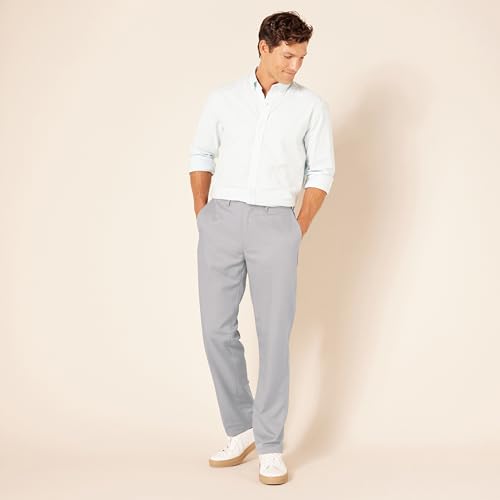 Image of Amazon Essentials Men's Classic-Fit Expandable-Waist Flat-Front Dress Pants