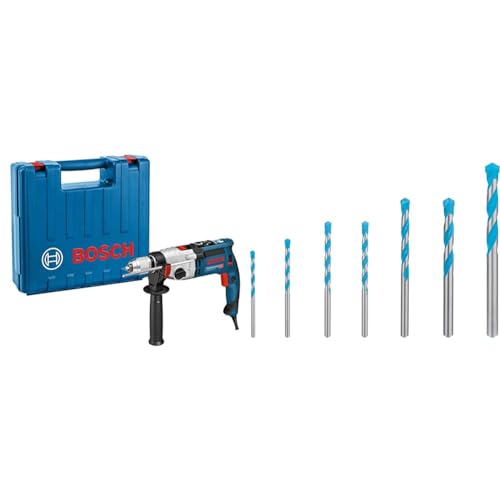 Bosch Professional Schlagbohrmaschine GSB 21-2 RCT (Bohr-Ø in Beton: 13-22 mm, Zusatzhandgriff, im Koffer) + 7x Expert CYL-9 MultiConstruction Bohrer Set (für Beton, Ø 4-12 mm, Zubehör)