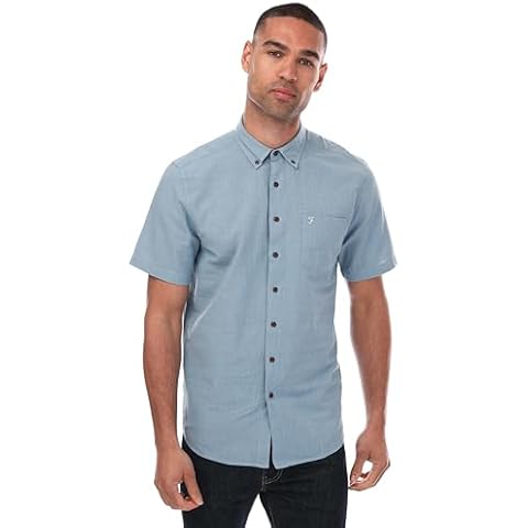 Farah Mens Densmore Faded Denim Blue Shirt Cover