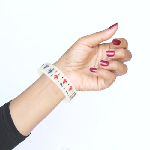 Pulsera creativa Mahjong 2 piezas elástica tamaño 18mm miniatura 7