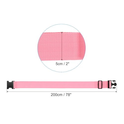 Image of PATIKIL Luggage Strap with Luggage Tag and Loop 78 inchx2 inch, 3 Set Adjustable Suitcase Belt for Travel Packing Bag Closure Identify, Pink